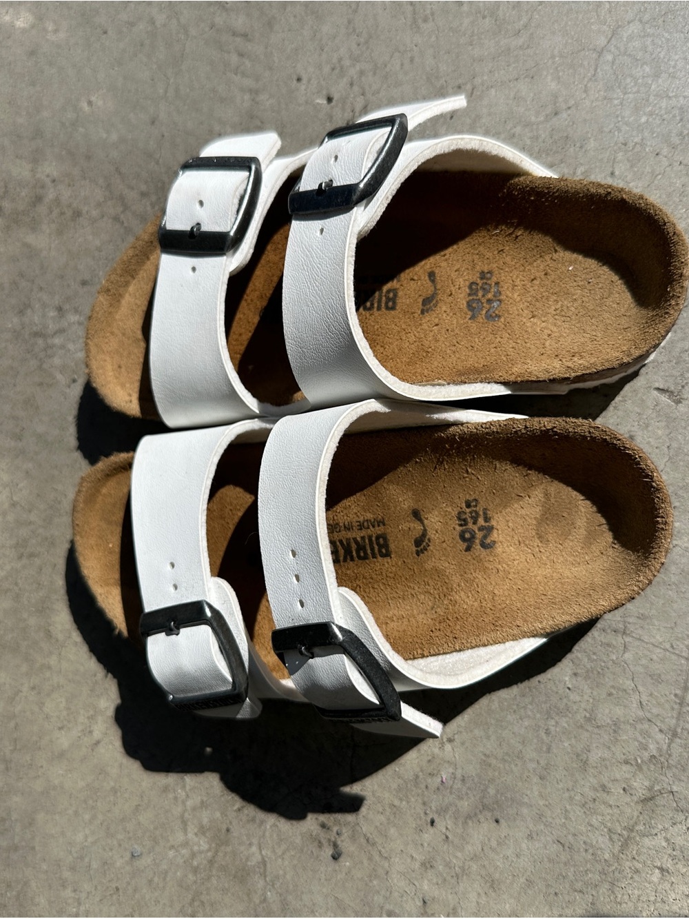 Birkenstock Kids Arizona Slide Sandals White Girls Size 8-8.5 EU26